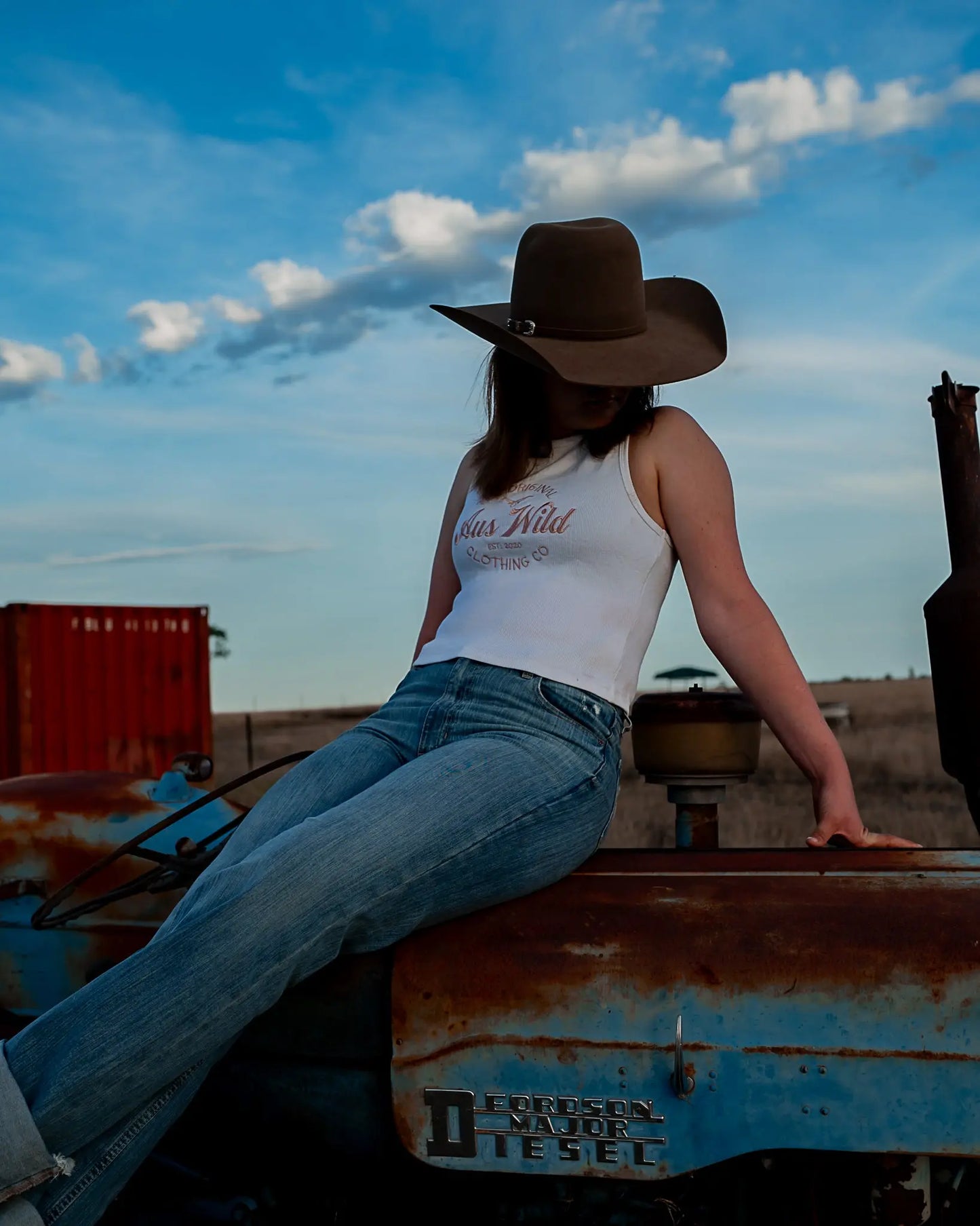 Braidwood Cropped Tank - White Aus Wild Clothing Co