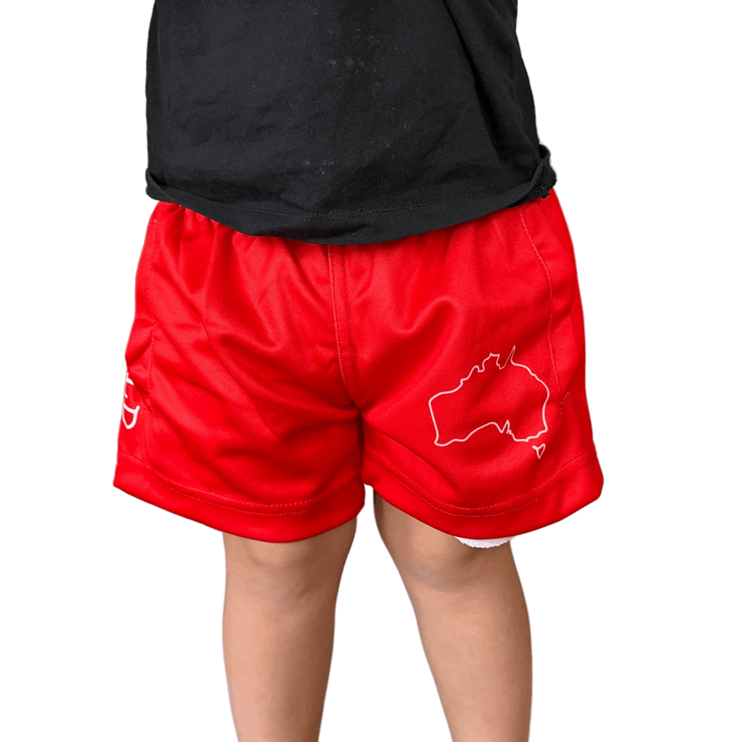 Cobar Kids Footy Shorts - Red Aus Wild Clothing Co