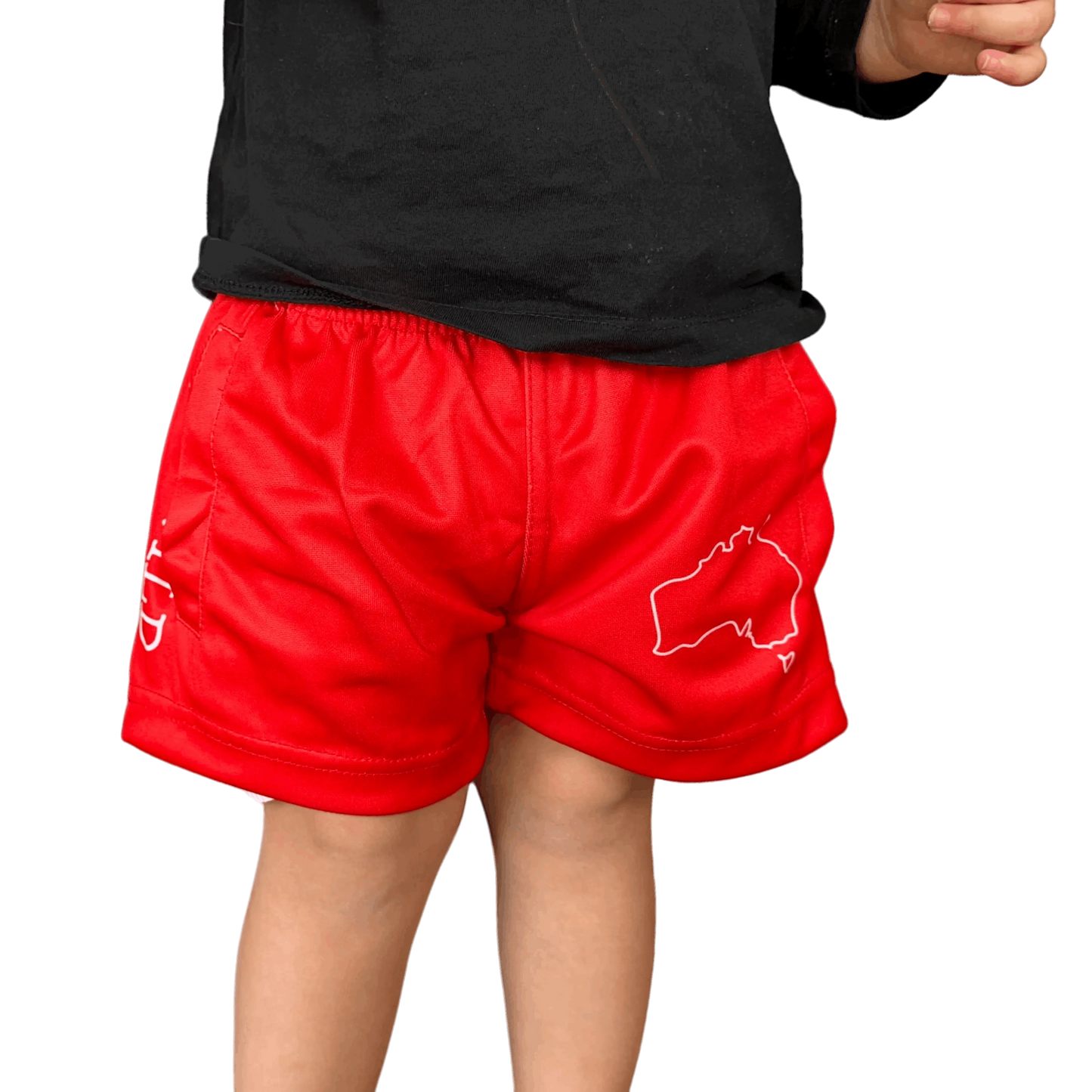 Cobar Kids Footy Shorts - Red Aus Wild Clothing Co