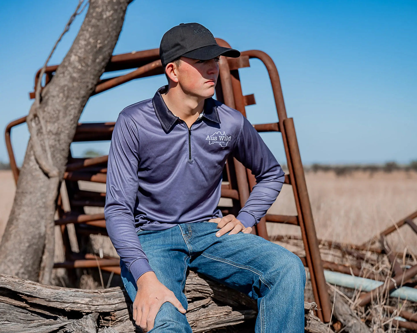 Cordillo Fishing Jersey - Charcoal Aus Wild Clothing Co