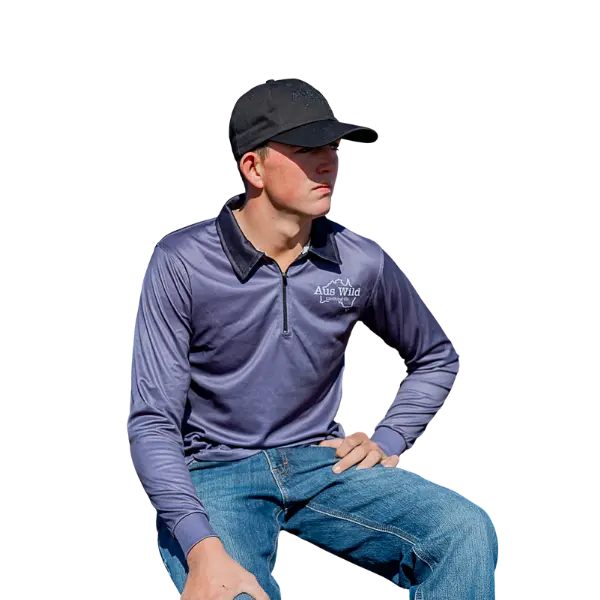 Cordillo Fishing Jersey - Charcoal Aus Wild Clothing Co