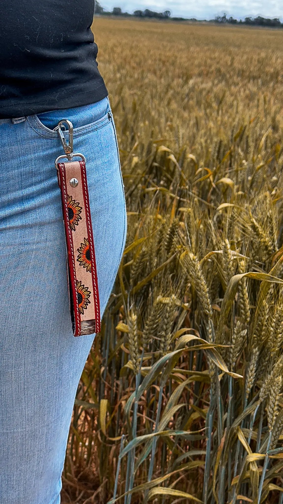 Cowhide Sun Keyring Aus Wild Clothing Co