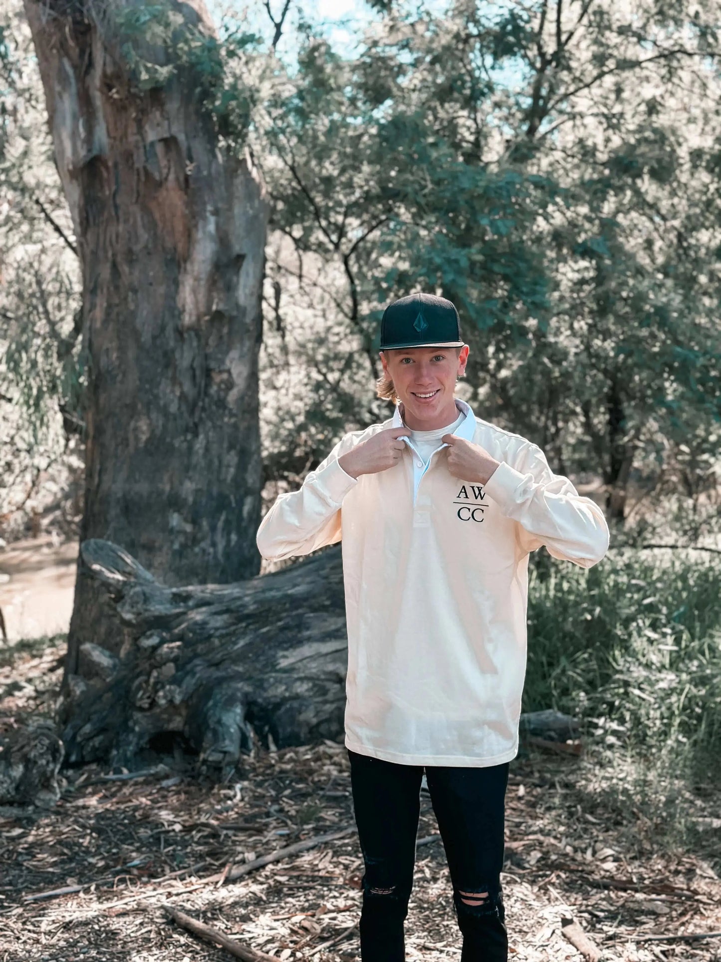 Elliston Rugby Jumper - Bone Aus Wild Clothing Co