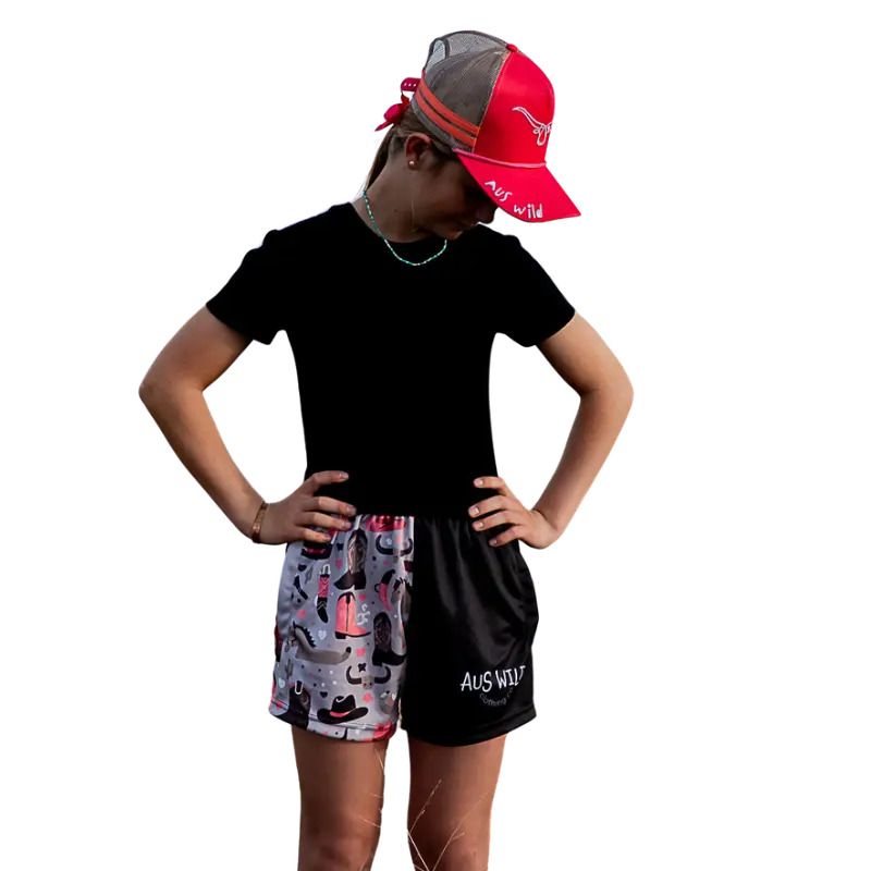 Eucla Footy Shorts - Black Aus Wild Clothing Co