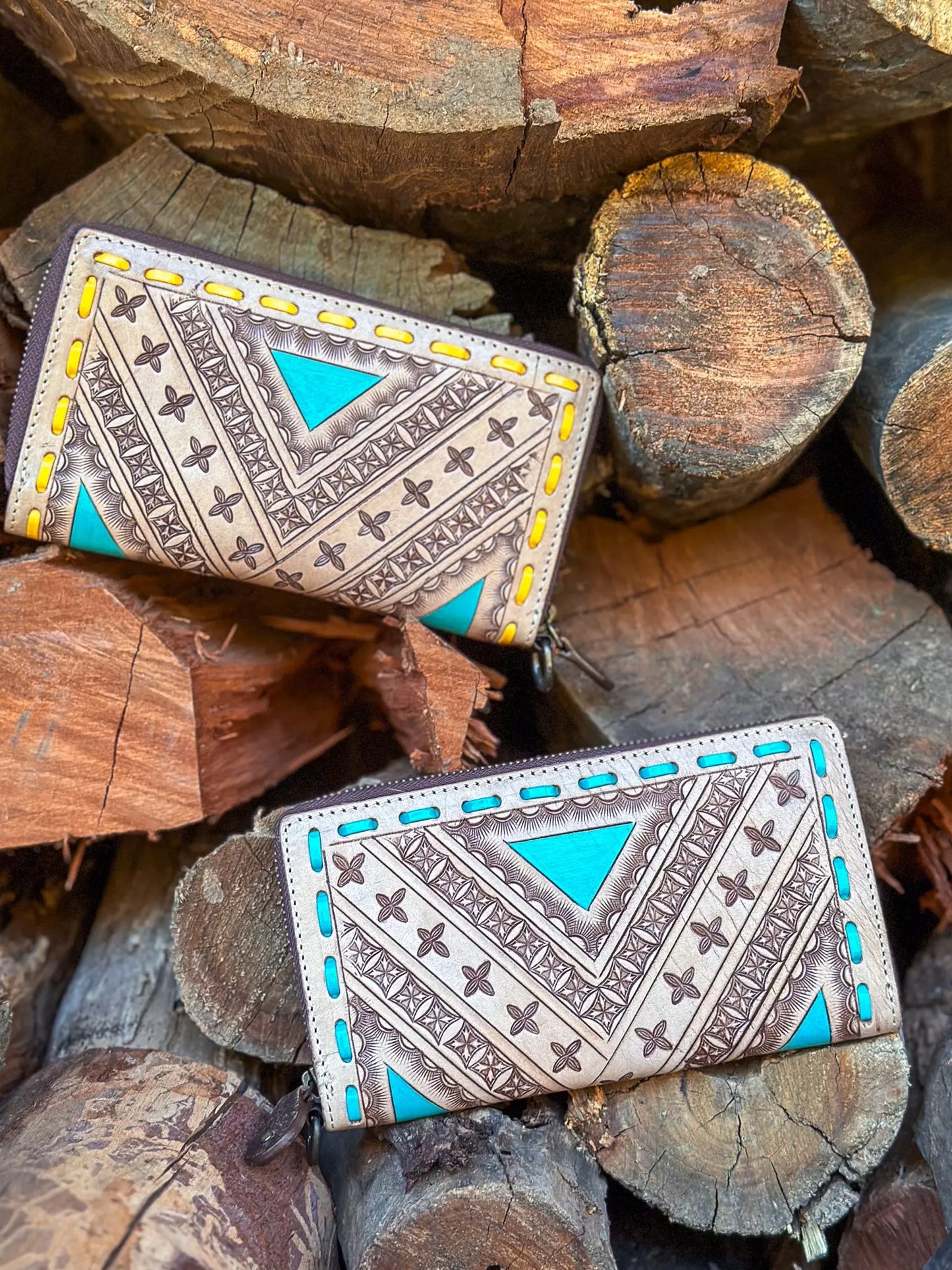 Leather Tooled Wallet Aus Wild Clothing Co