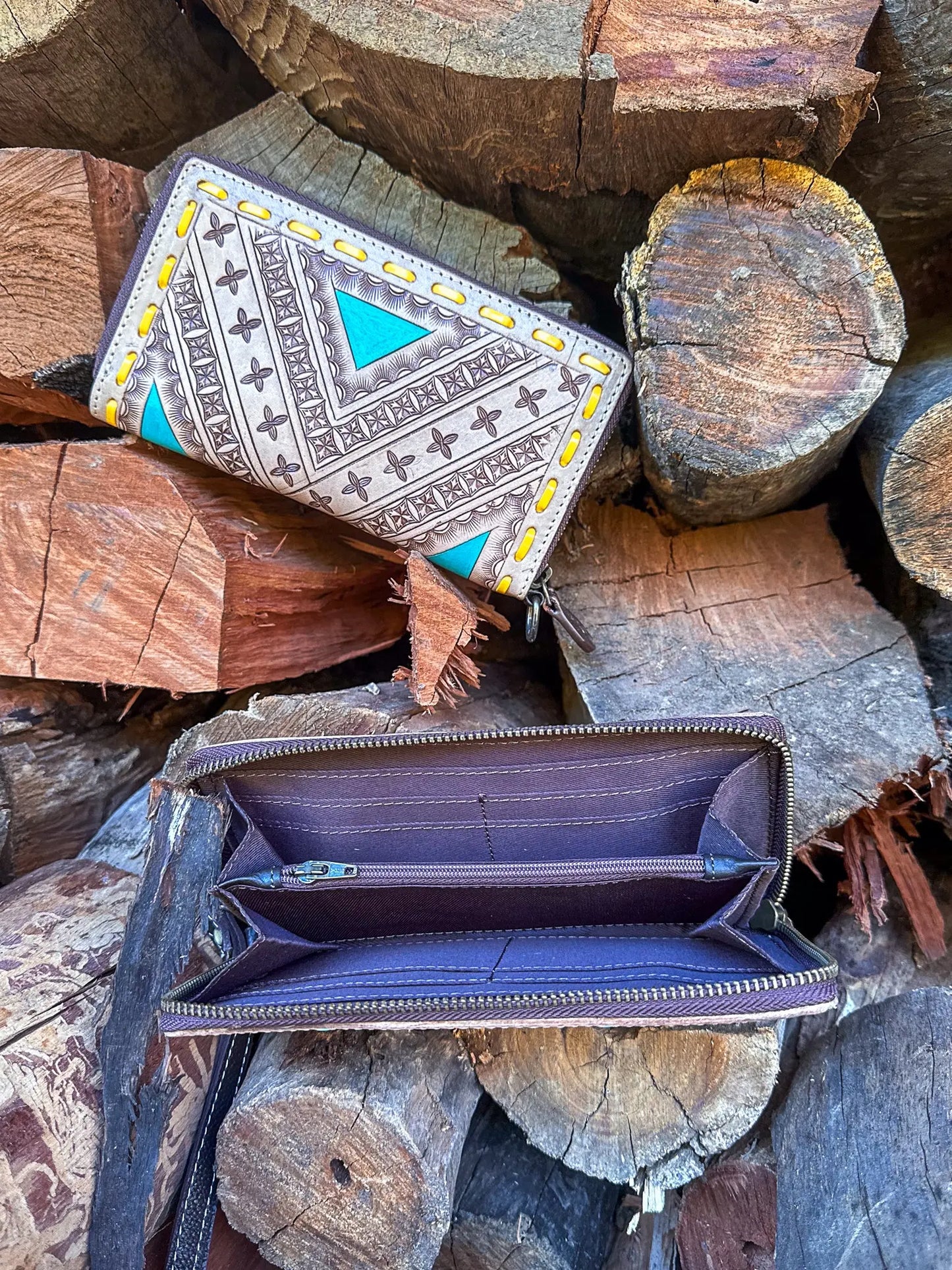 Leather Tooled Wallet Aus Wild Clothing Co