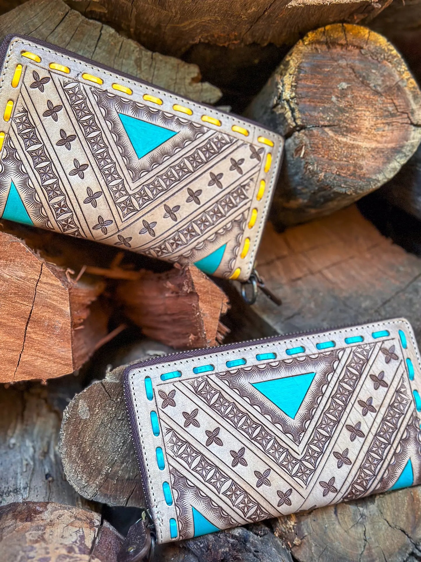 Leather Tooled Wallet Aus Wild Clothing Co