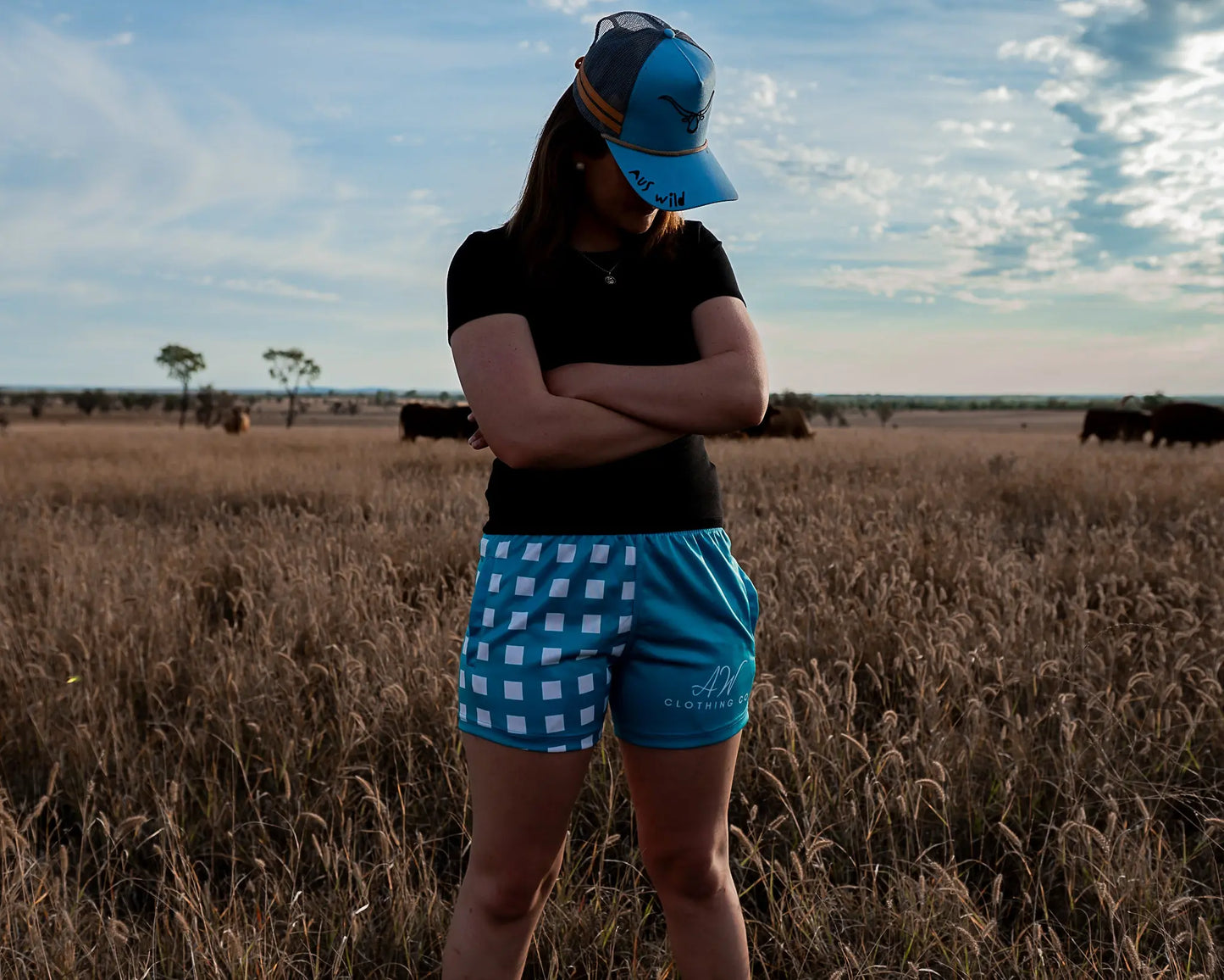 Palmerston Footy Shorts - Turquoise Aus Wild Clothing Co