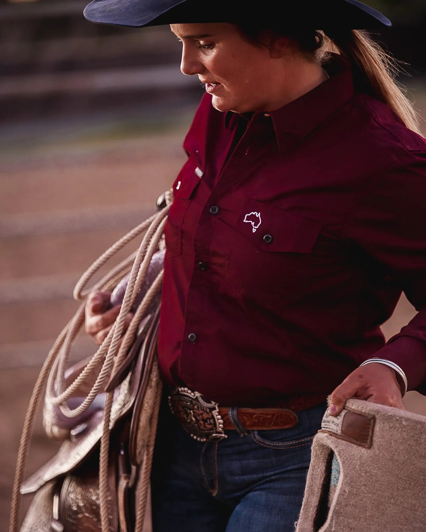 Penong Work Shirt - Burgundy Aus Wild Clothing Co