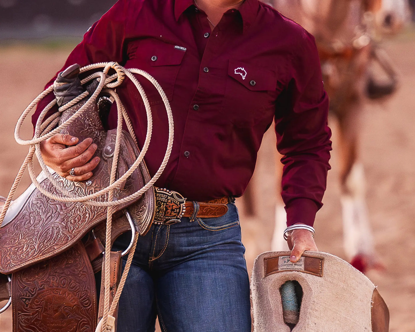 Penong Work Shirt - Burgundy Aus Wild Clothing Co