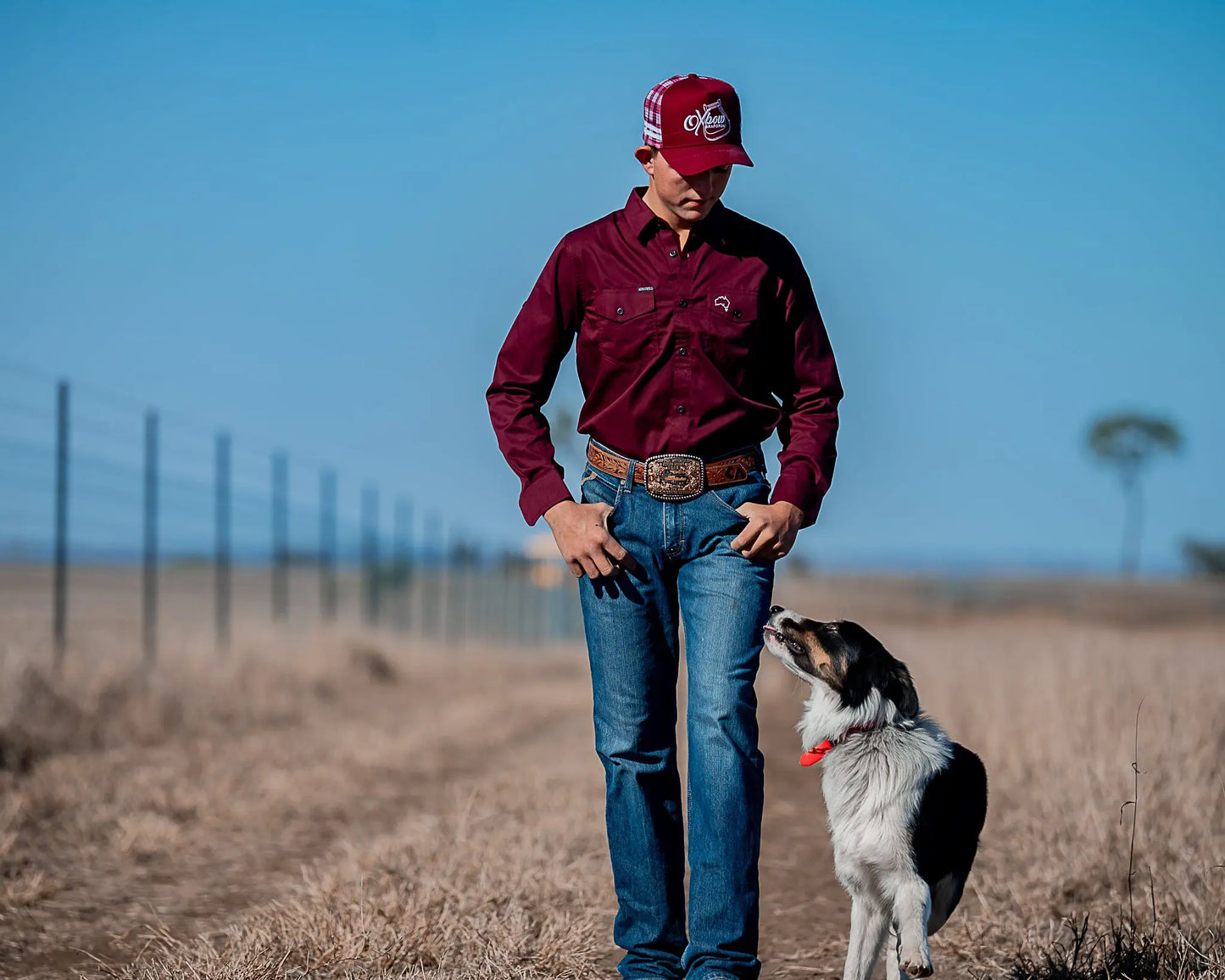 Penong Work Shirt - Burgundy Aus Wild Clothing Co