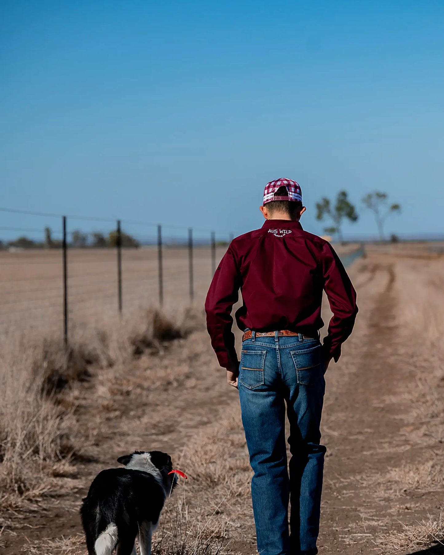 Penong Work Shirt - Burgundy Aus Wild Clothing Co