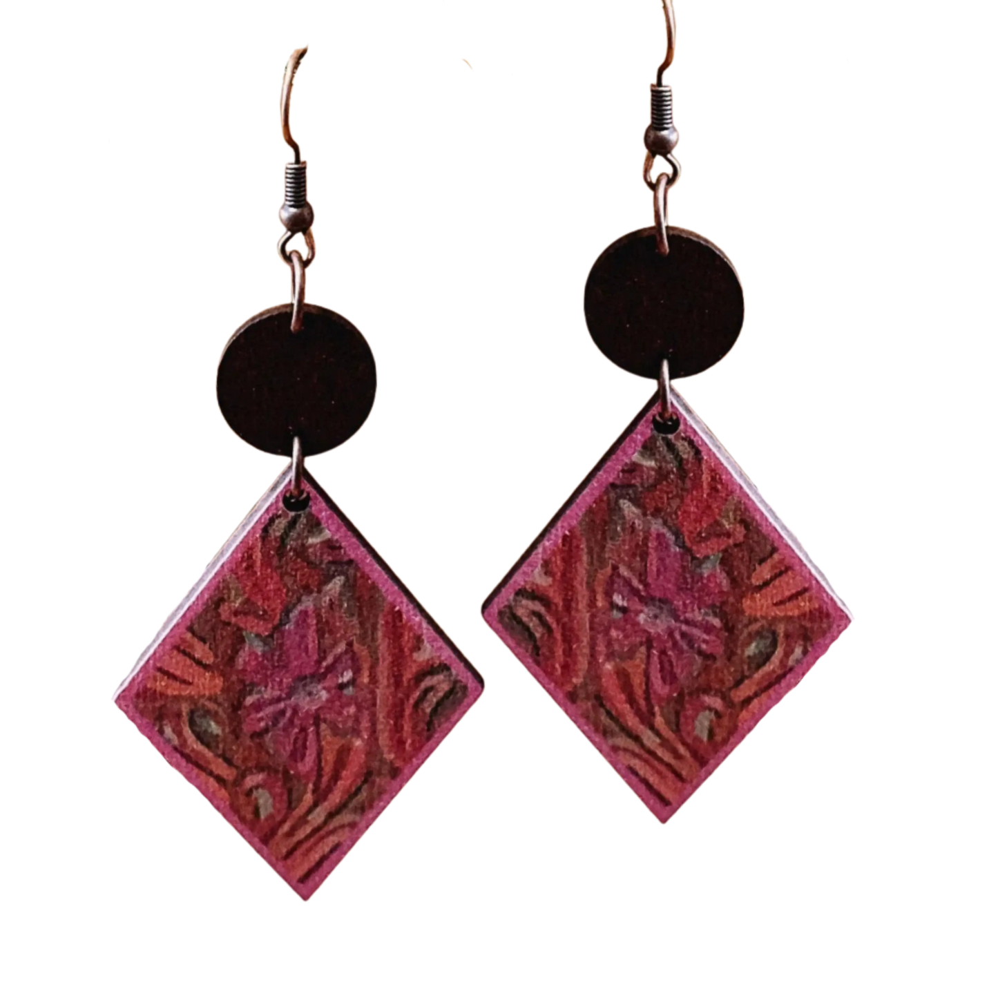 Pink Tooled Earrings Aus Wild Clothing Co