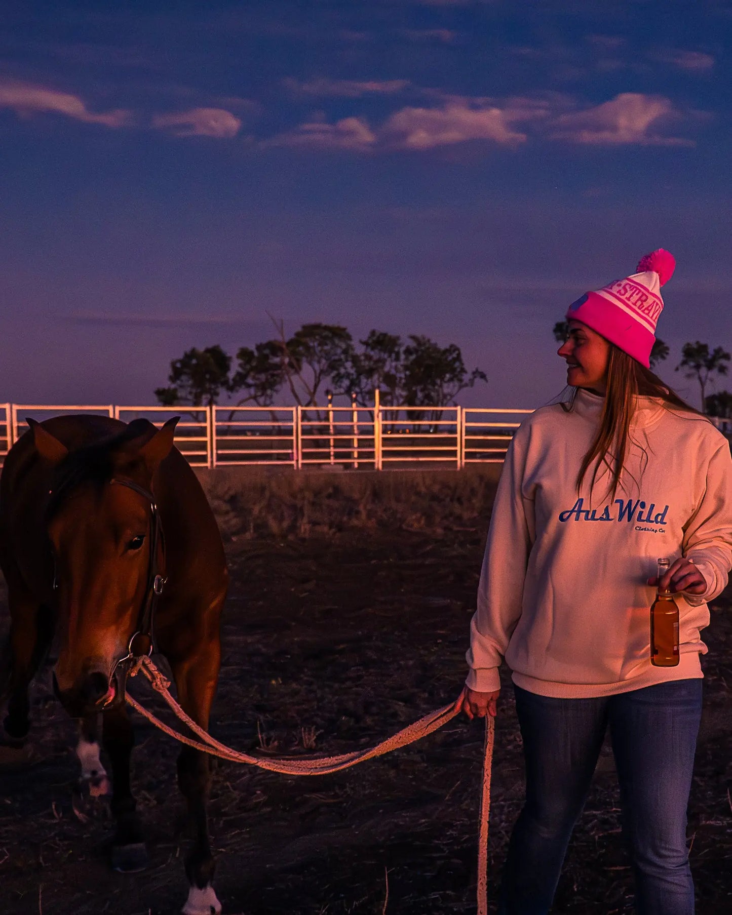 Straya Beanie - Pink Aus Wild Clothing Co