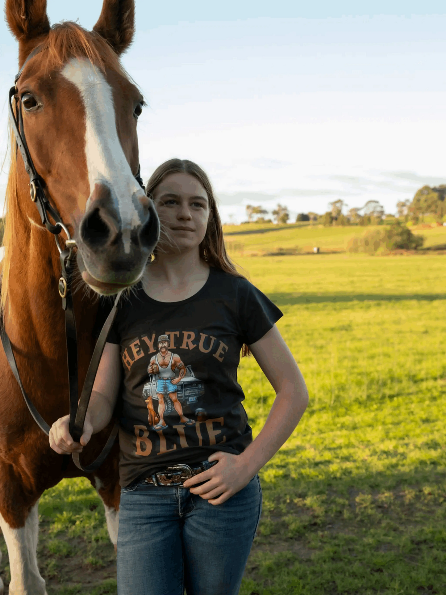 True Blue Fitted Tee Aus Wild Clothing Co