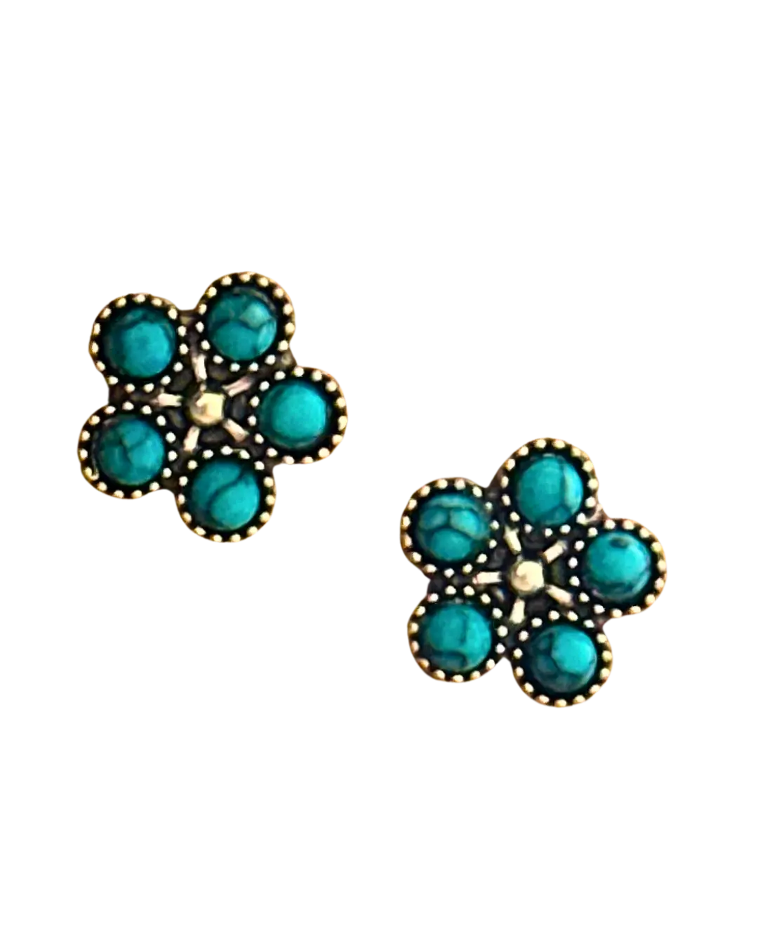 Turquoise Flower Studs Aus Wild Clothing Co