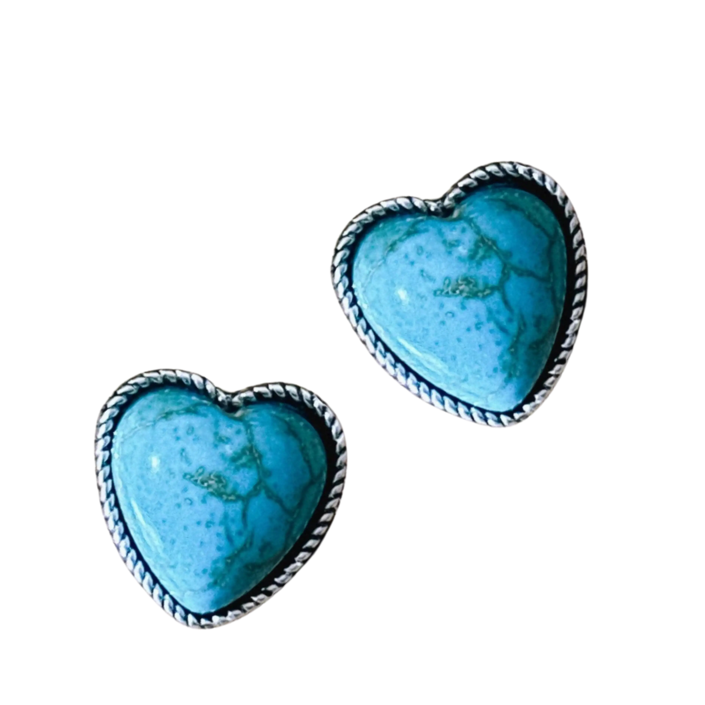 Turquoise Heart Studs Aus Wild Clothing Co