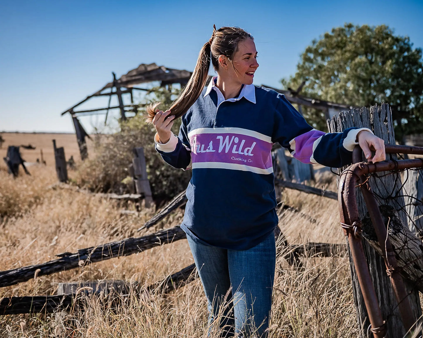 Yackandandah Rugby Jumper - Pink Aus Wild Clothing Co