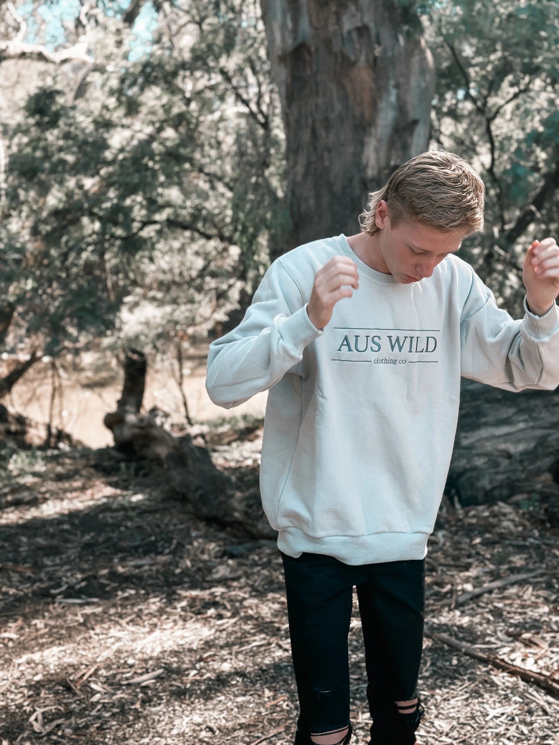 Albany Crew - Grey Aus Wild Clothing Co