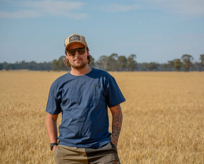 Augathella T-Shirt - Navy Blue Aus Wild Clothing Co