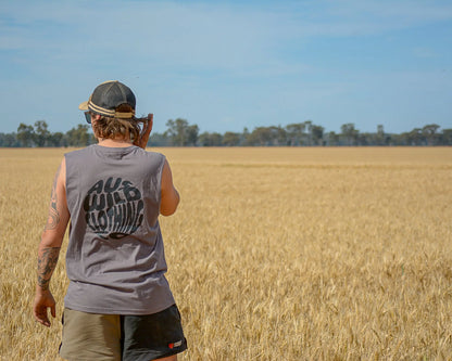 Augathella Tank - Charcoal Aus Wild Clothing Co