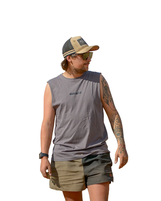 Augathella Tank - Charcoal Aus Wild Clothing Co