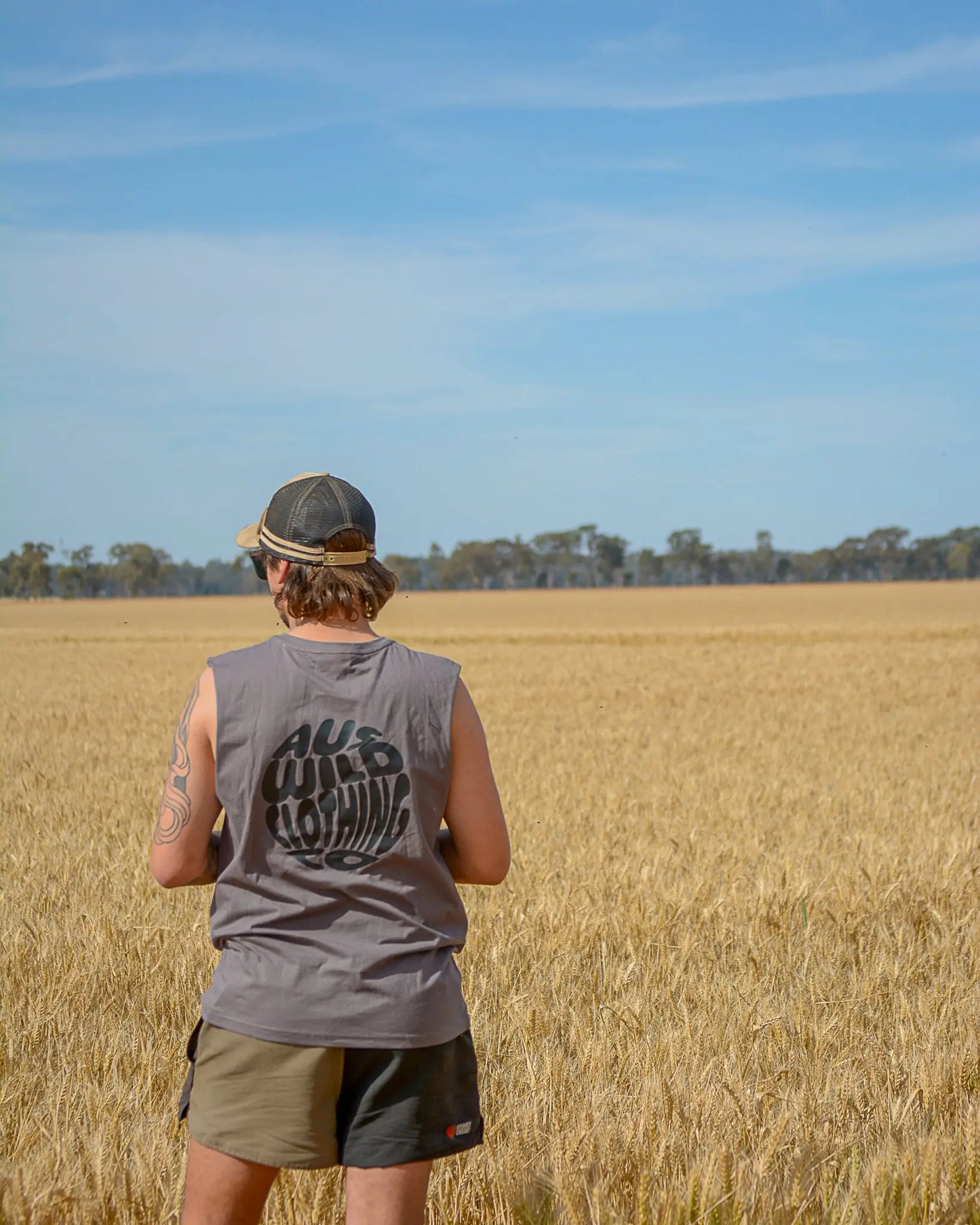 Augathella Tank - Charcoal Aus Wild Clothing Co