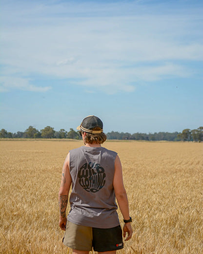 Augathella Tank - Charcoal Aus Wild Clothing Co