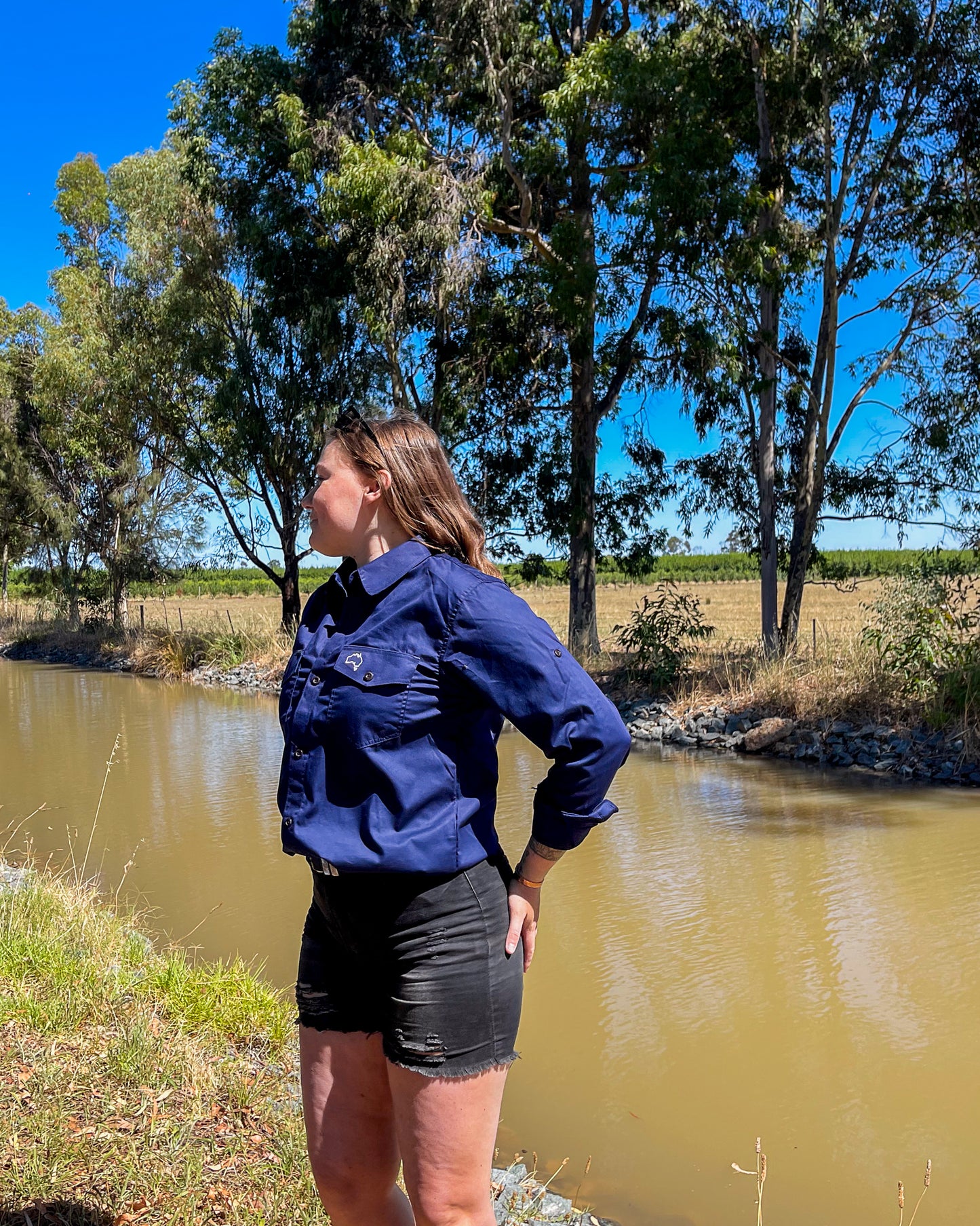 Penong Work Shirt - Navy Aus Wild Clothing Co