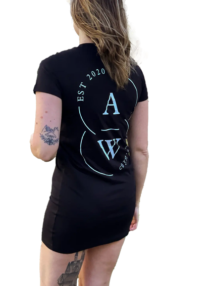 Barwon TShirt Dress - Black Aus Wild Clothing Co