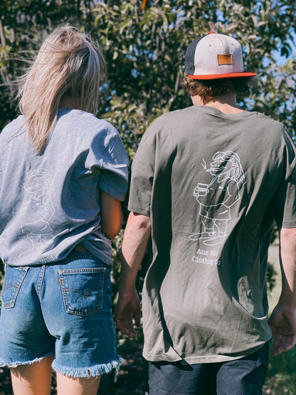 Bogan Gate Tee - Army Green Aus Wild Clothing Co