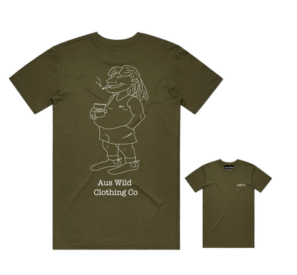 Bogan Gate Tee - Army Green Aus Wild Clothing Co