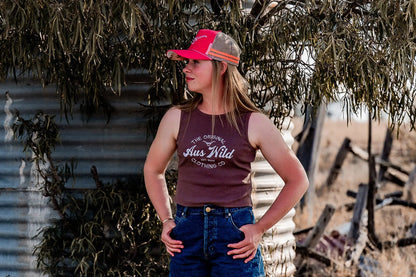 Braidwood Cropped Tank - Coffee Aus Wild Clothing Co