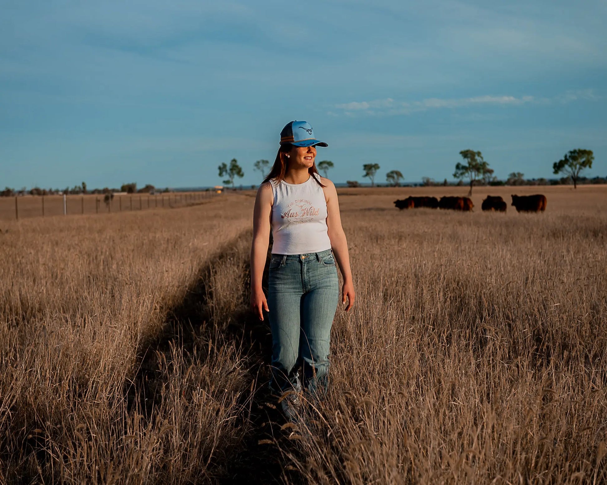 Braidwood Cropped Tank - White Aus Wild Clothing Co