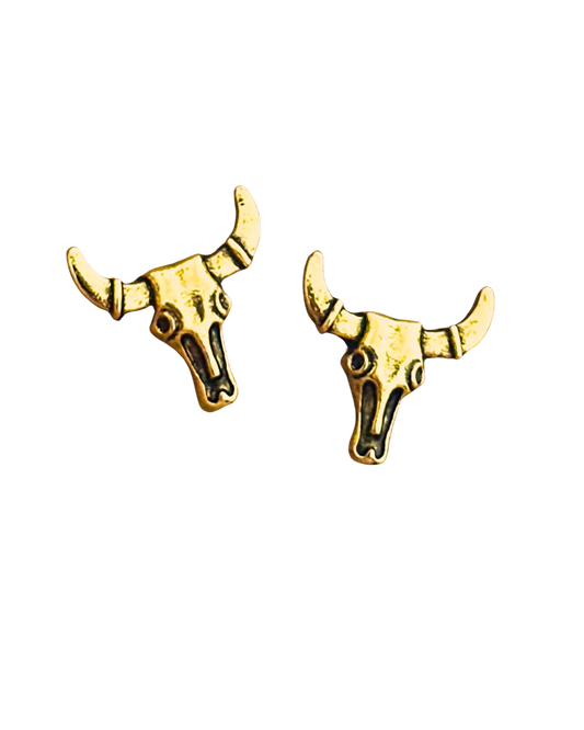 Bull Horn Stud Earrings by Aus Wild Clothing Co