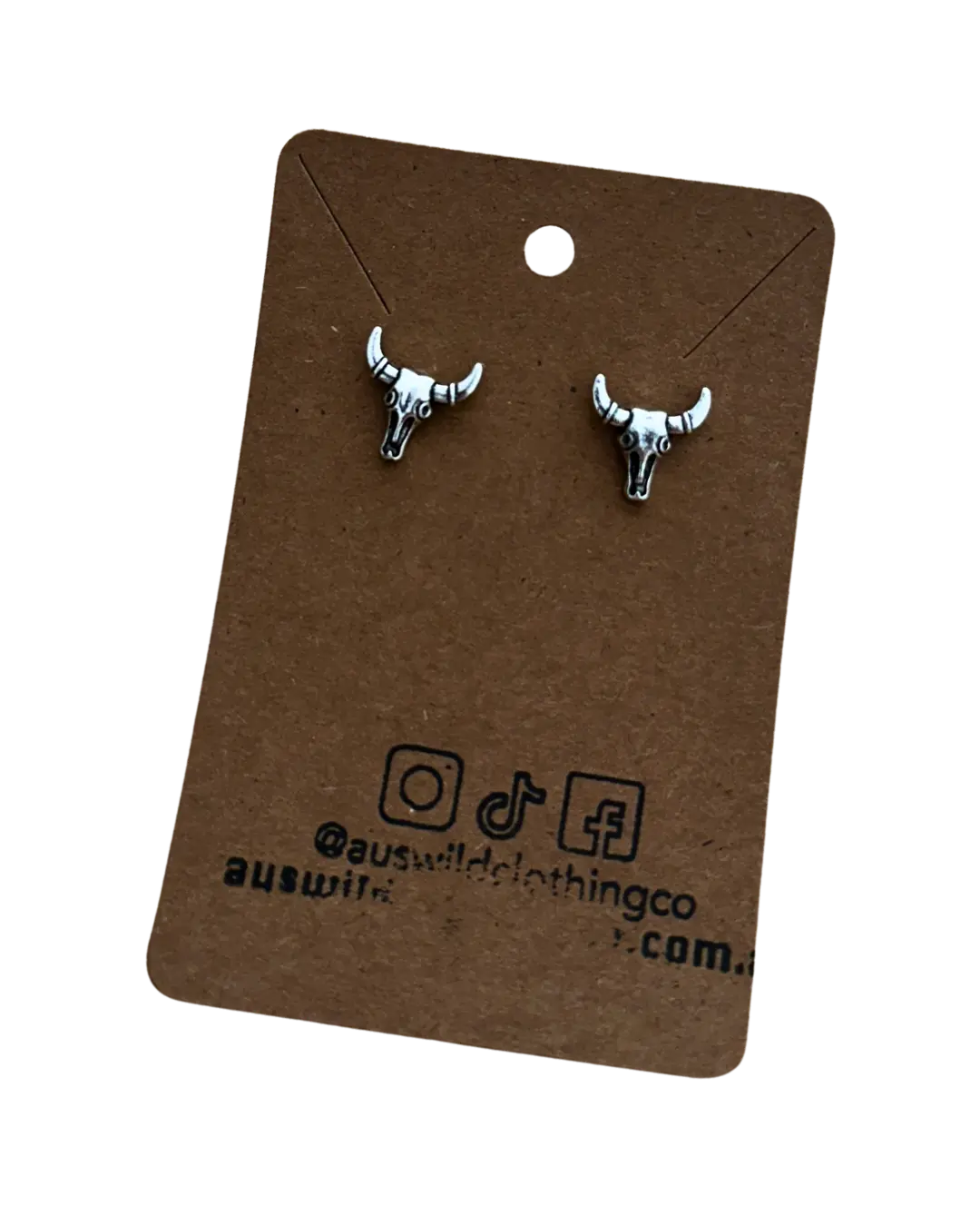 Bull Horn Stud Earrings by Aus Wild Clothing Co