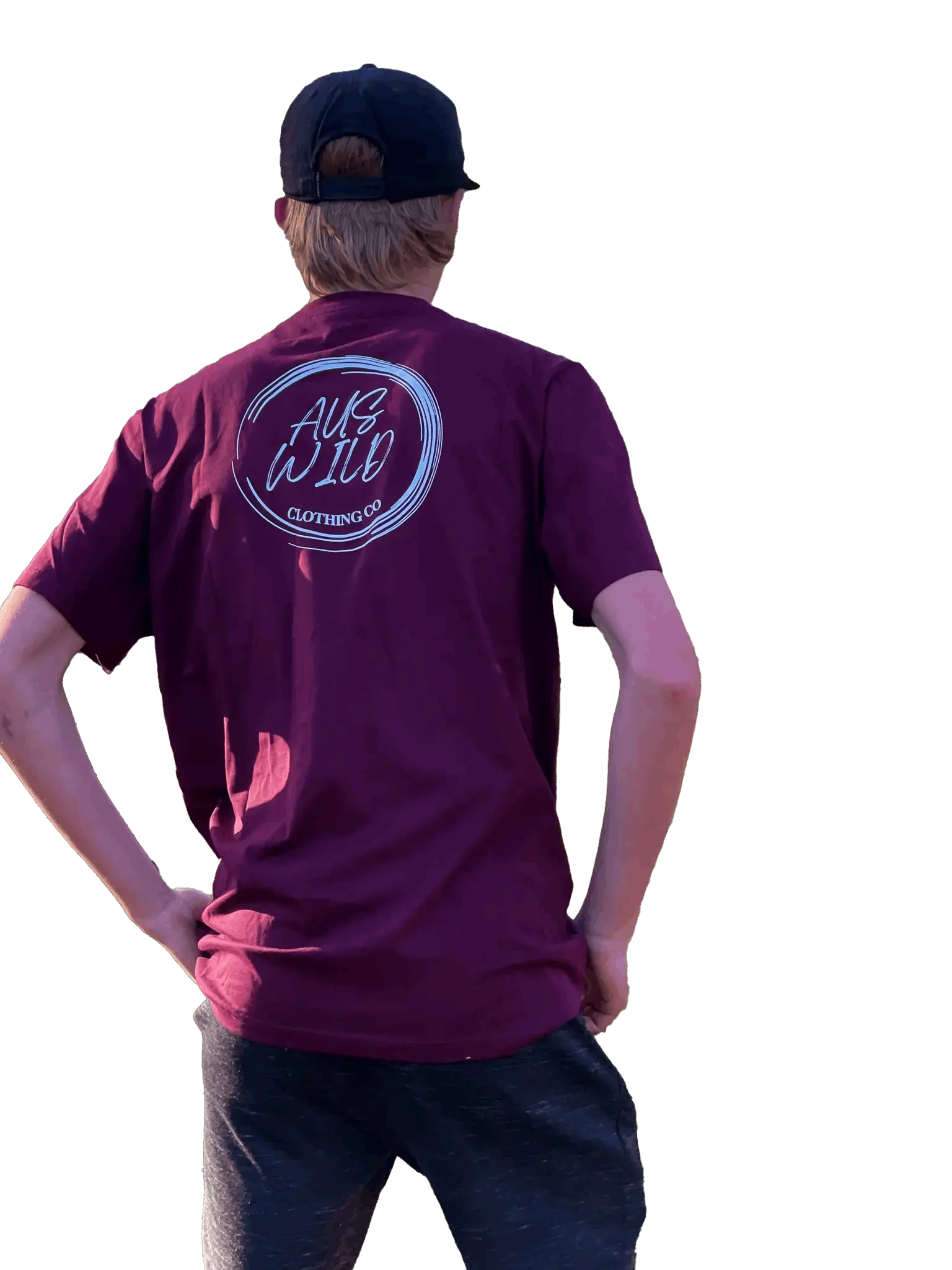 Burleigh Tee - Burgundy Aus Wild Clothing Co