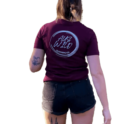 Burleigh Tee - Burgundy Aus Wild Clothing Co