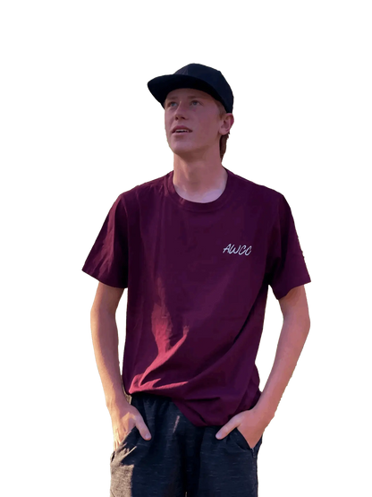 Burleigh Tee - Burgundy Aus Wild Clothing Co