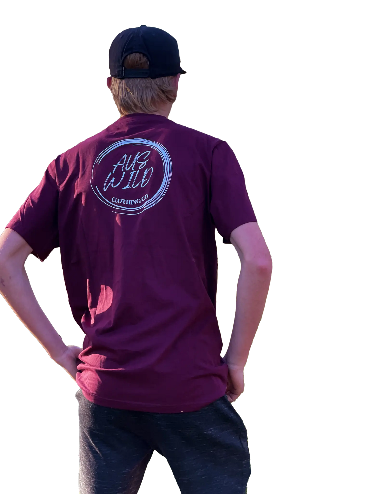 Burleigh Tee - Burgundy Aus Wild Clothing Co