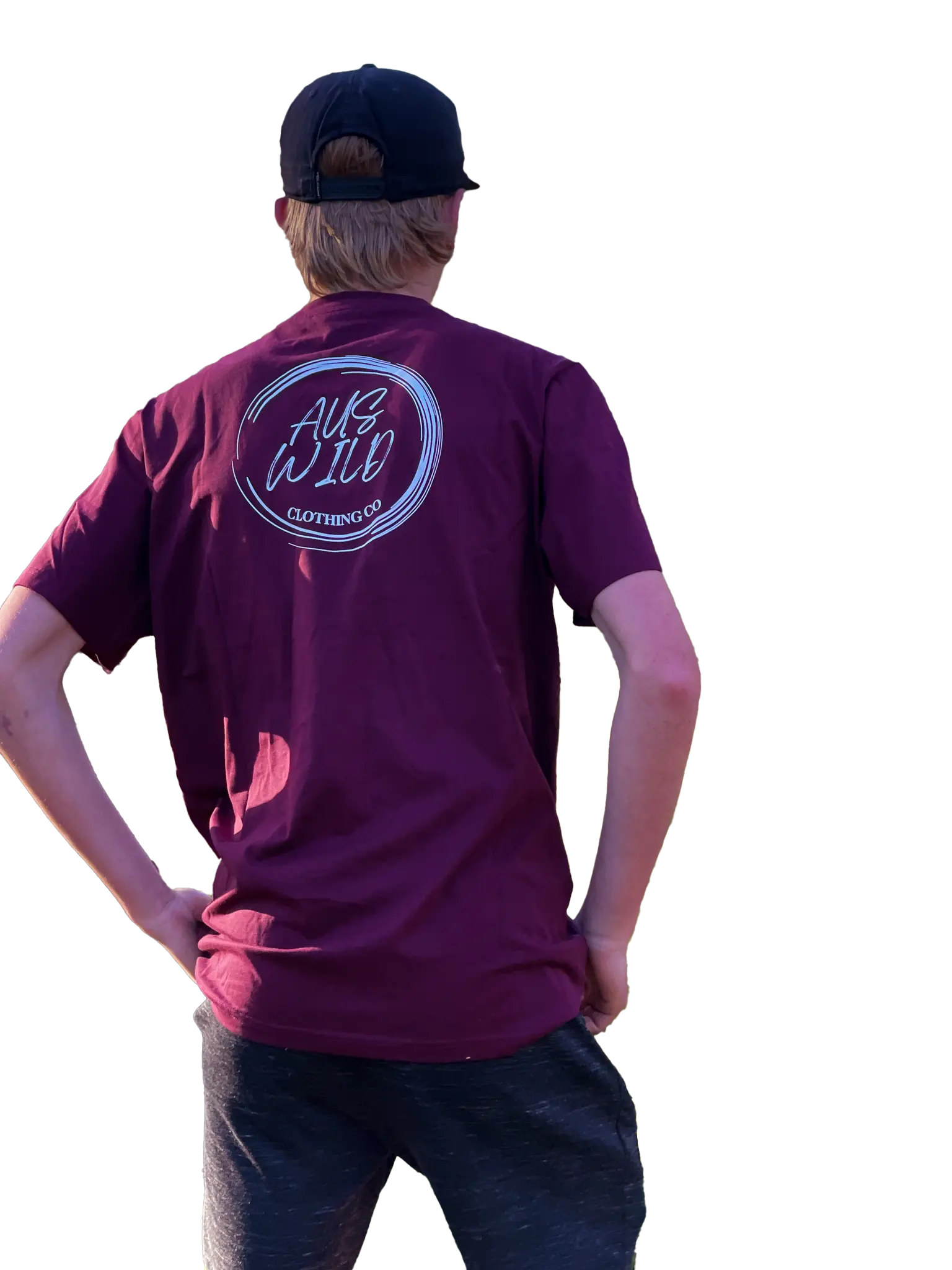 Burleigh Tee - Burgundy Aus Wild Clothing Co