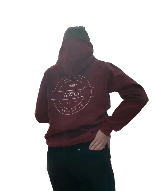 Byron Hoodie - Burgundy Aus Wild Clothing Co