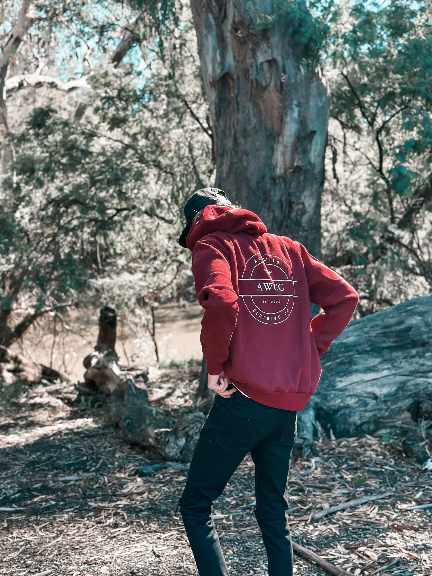 Byron Hoodie - Burgundy Aus Wild Clothing Co