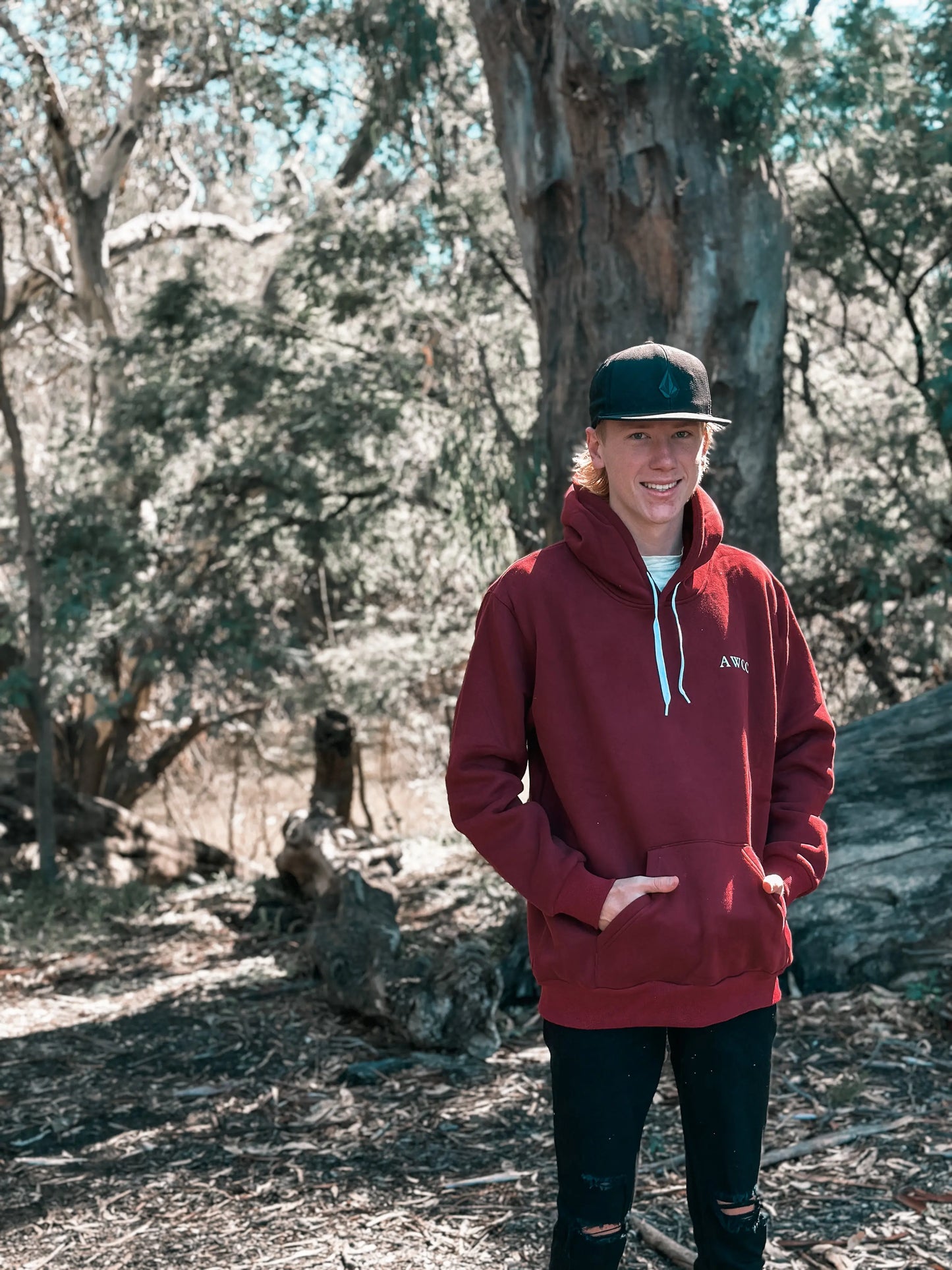 Byron Hoodie - Burgundy Aus Wild Clothing Co