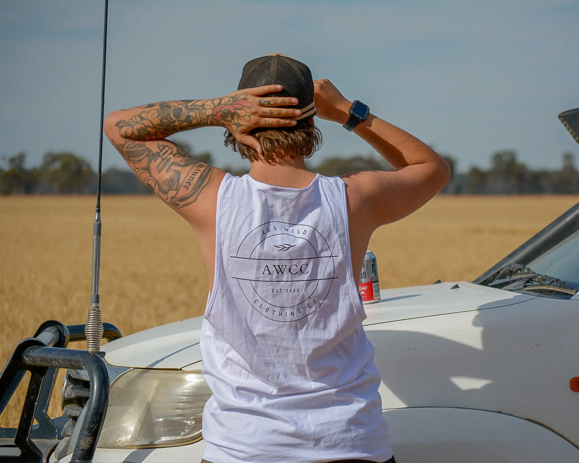 Byron Tank - White Aus Wild Clothing Co