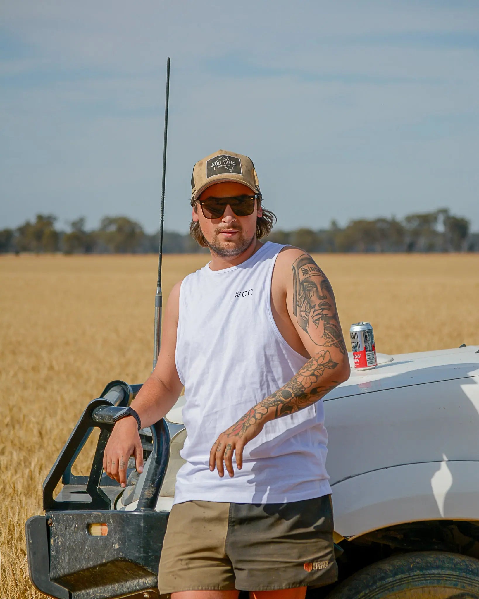 Byron Tank - White Aus Wild Clothing Co