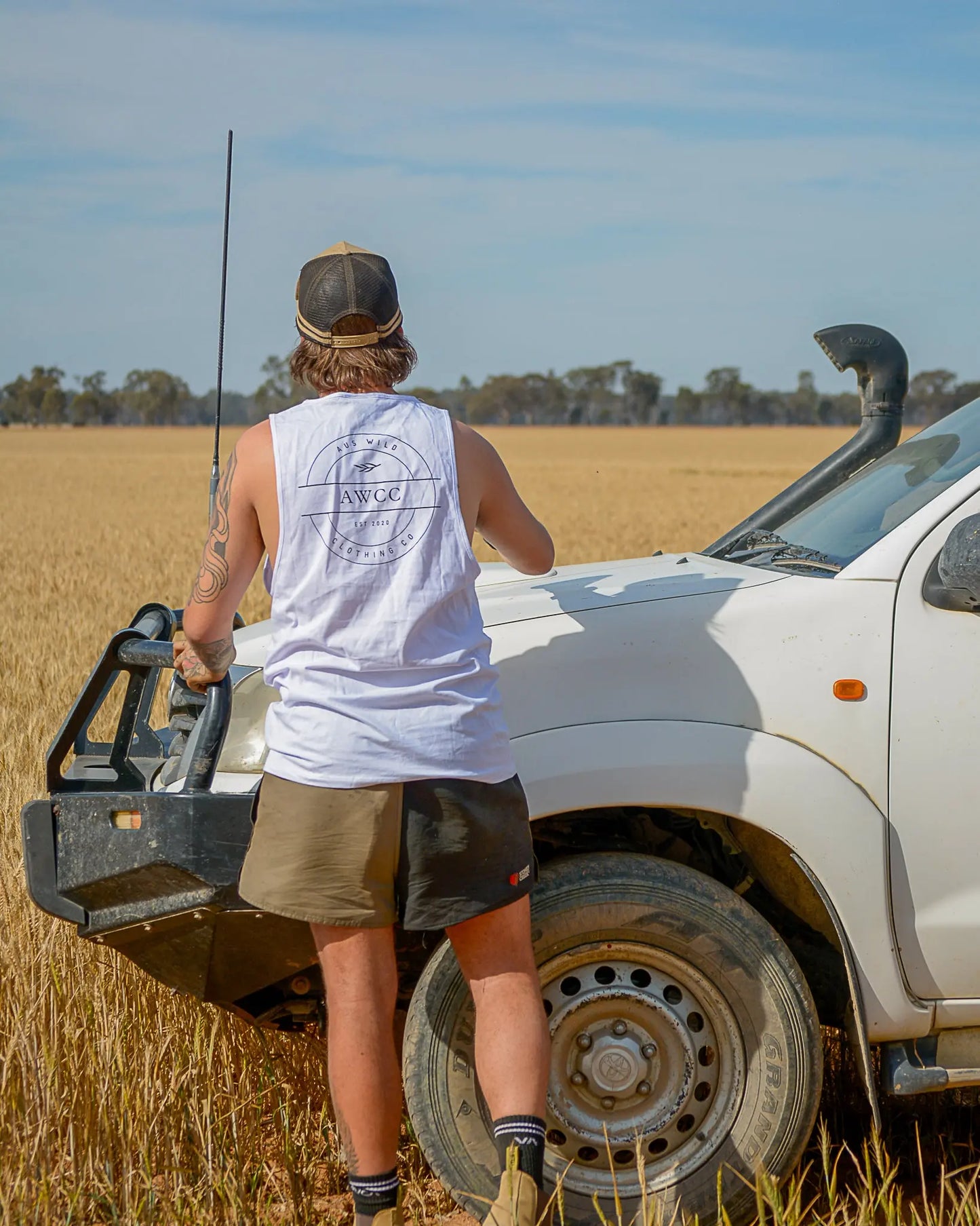 Byron Tank - White Aus Wild Clothing Co
