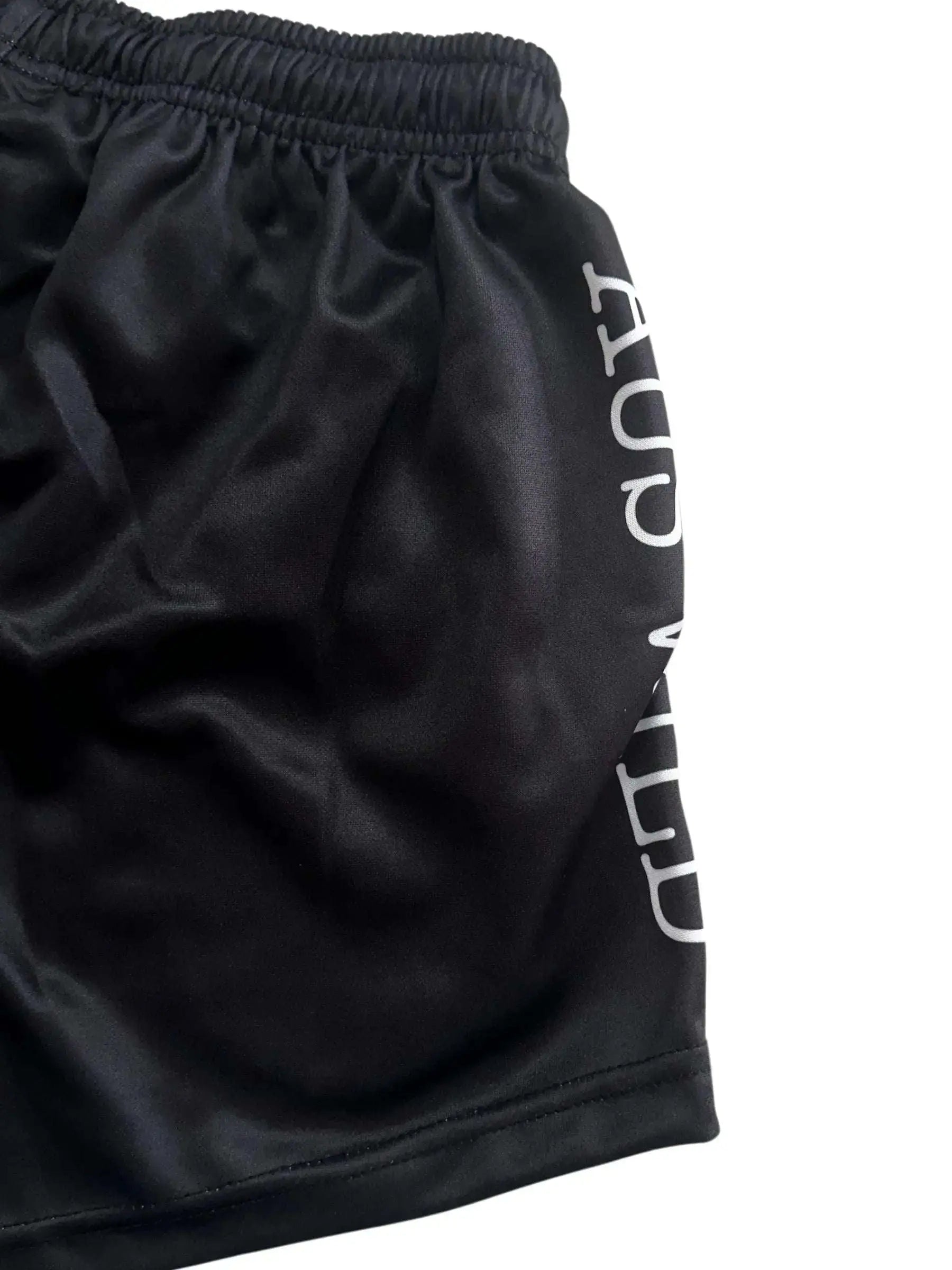 Cobar Footy Shorts - Black Aus Wild Clothing Co