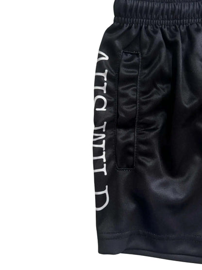 Cobar Footy Shorts - Black Aus Wild Clothing Co