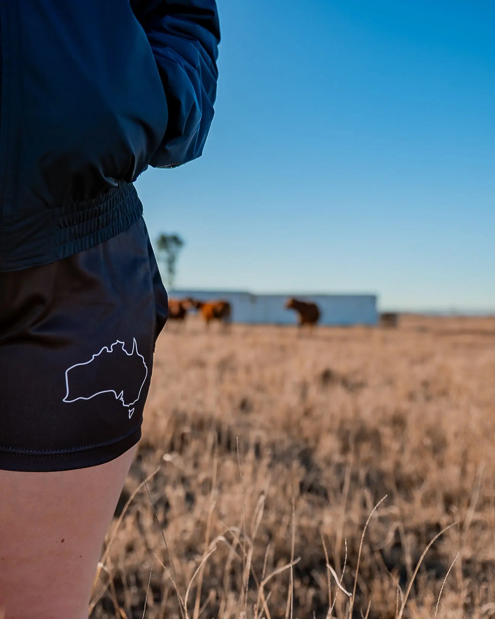Cobar Footy Shorts - Black Aus Wild Clothing Co